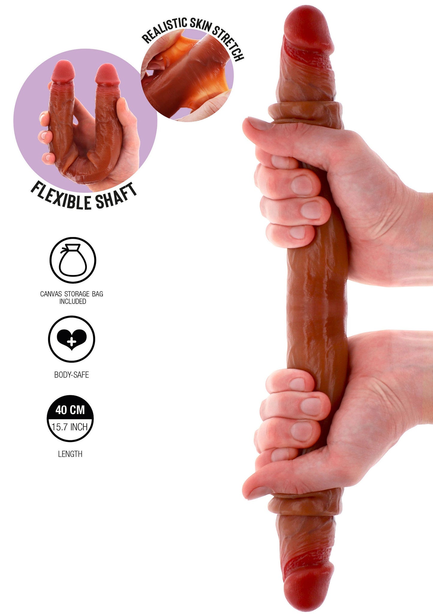 Foreskin Double Dong Silicone 40 cm