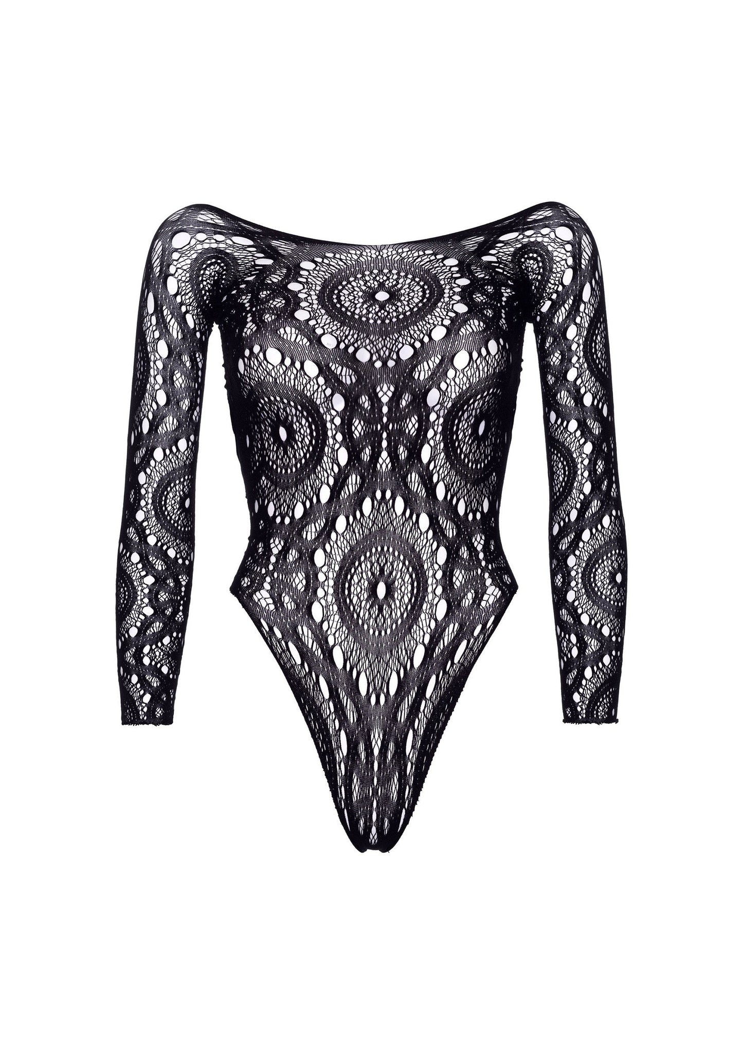 Long Sleeved Snap Crotch Thong Back Teddy