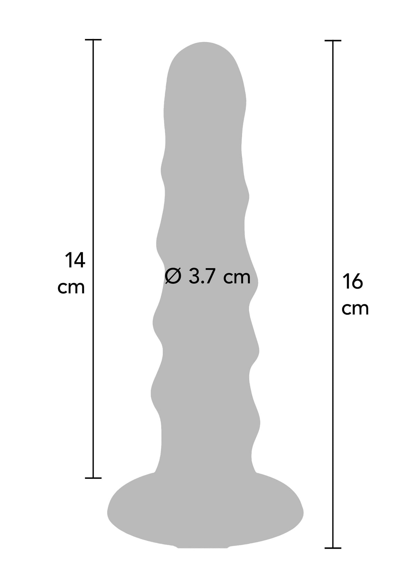 Harness Dong Ribbed Silicone 16 cm