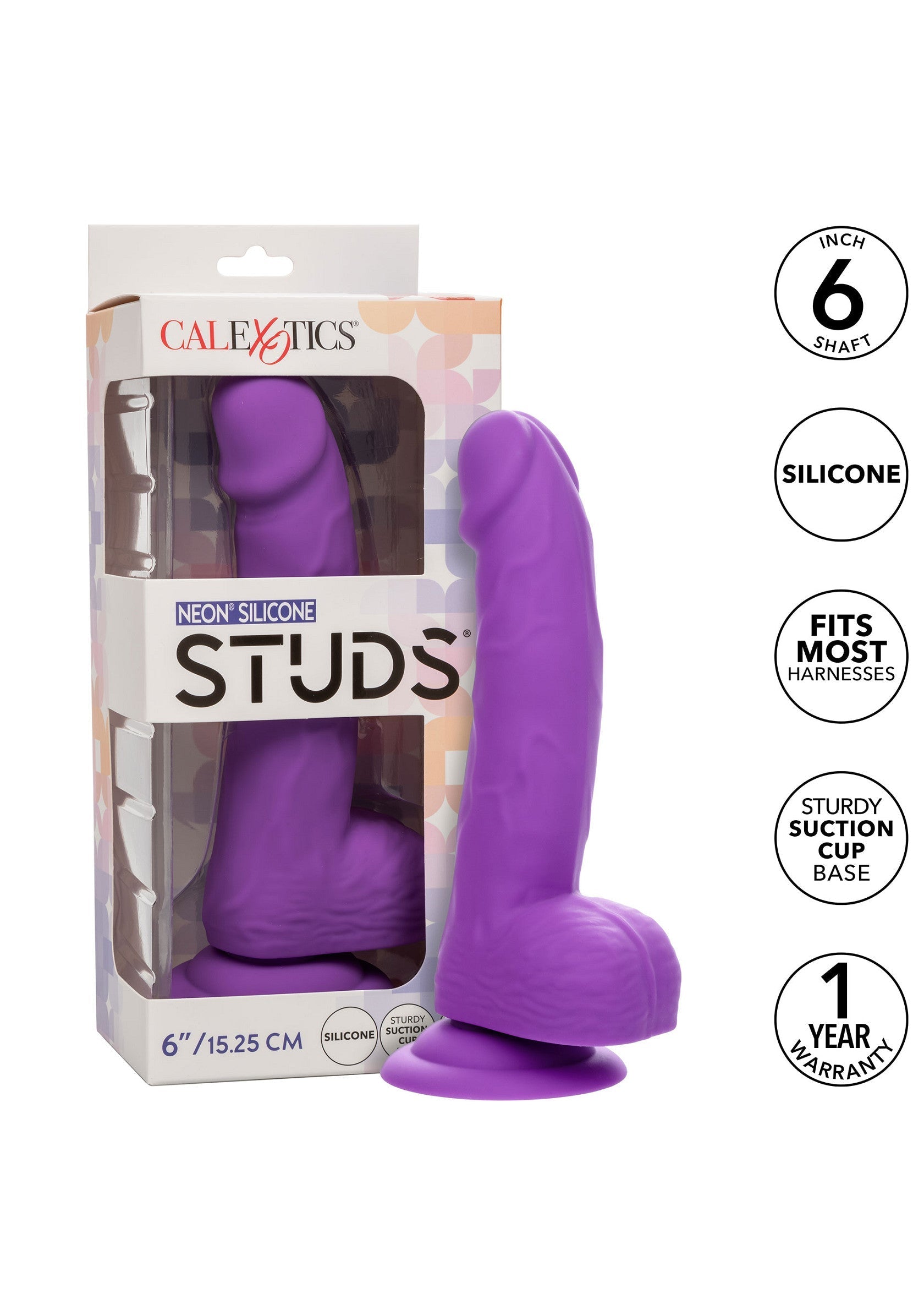 Neon Silicone Studs 6 inch