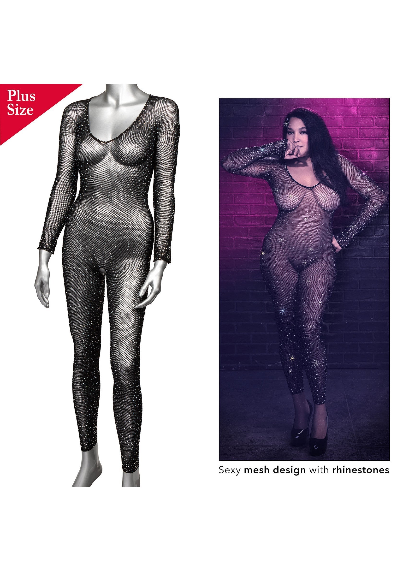 Crotchless Bodystocking Plus