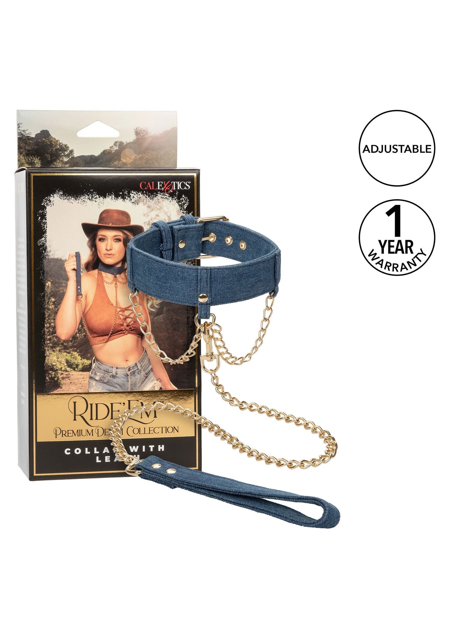 Ride Em Denim Collar + Leash