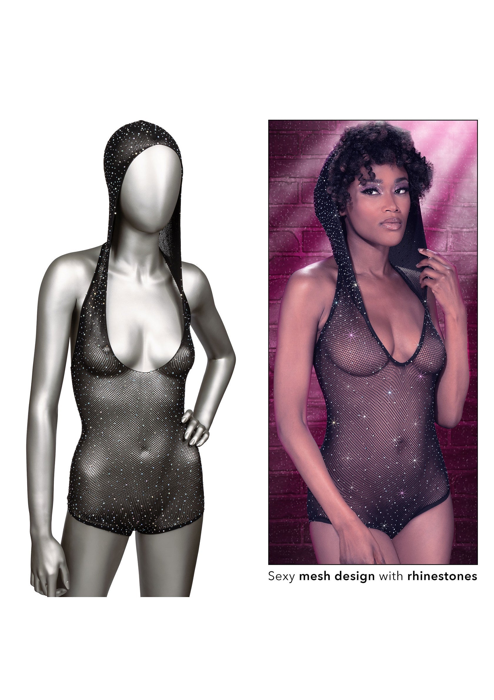 Hooded Deep V Bodysuit