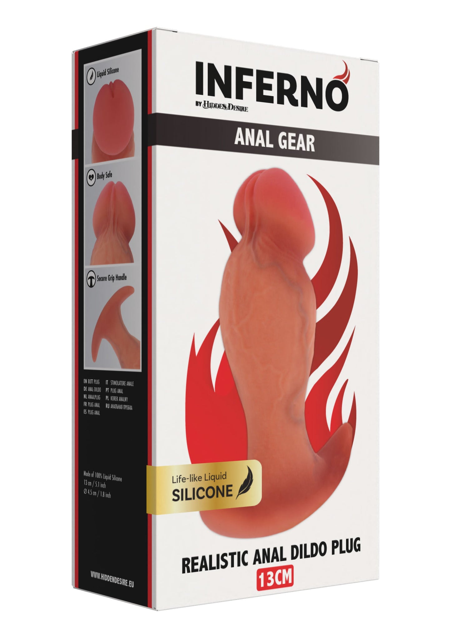 Realistic Buttplug Liquid Silicone 13 cm