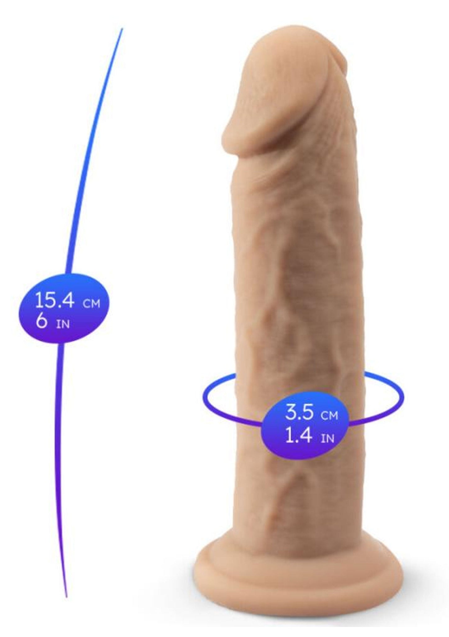 Real Skin Dildo Model 2 - 6 inch