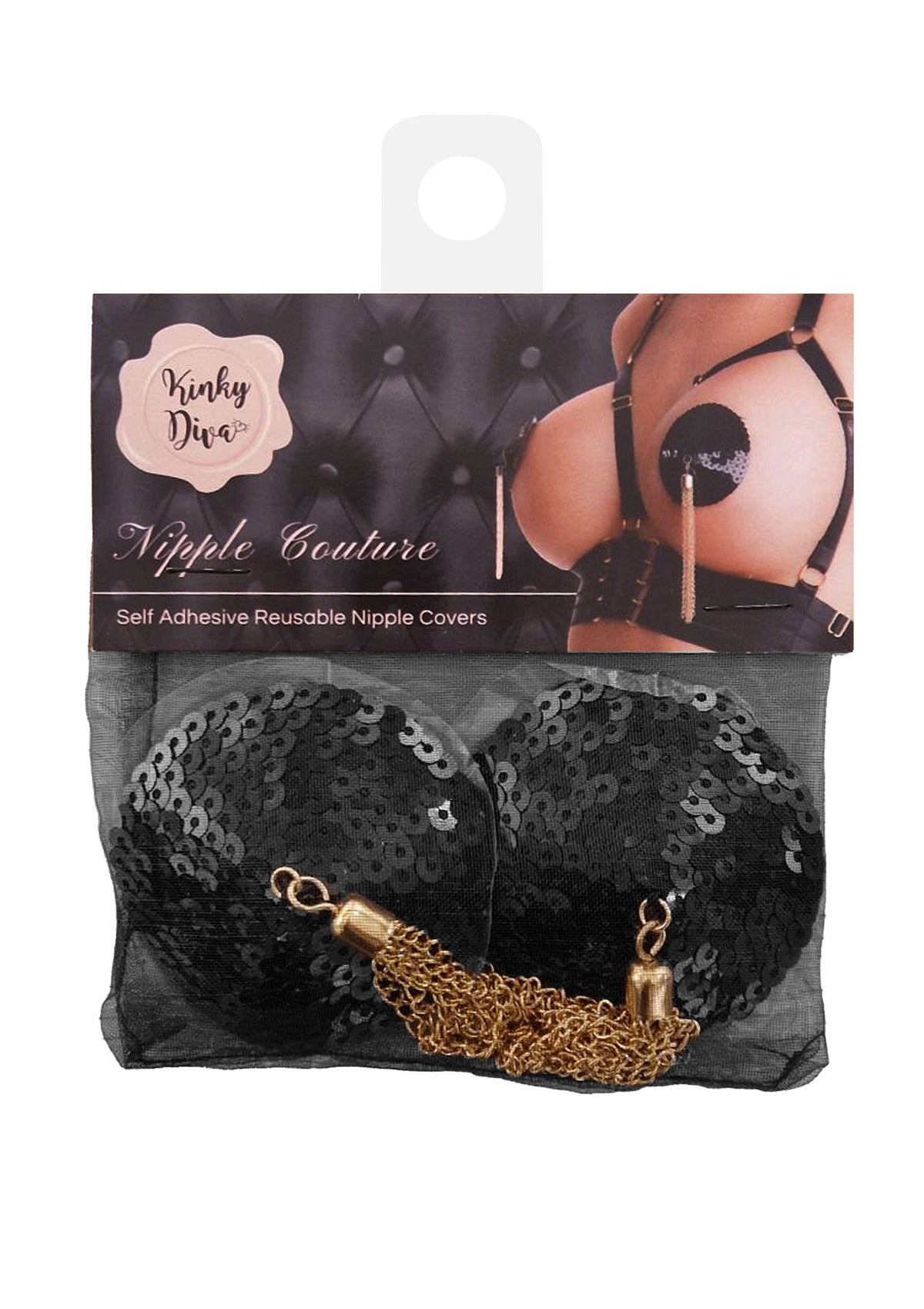 Sequin Nipple Covers w Chain