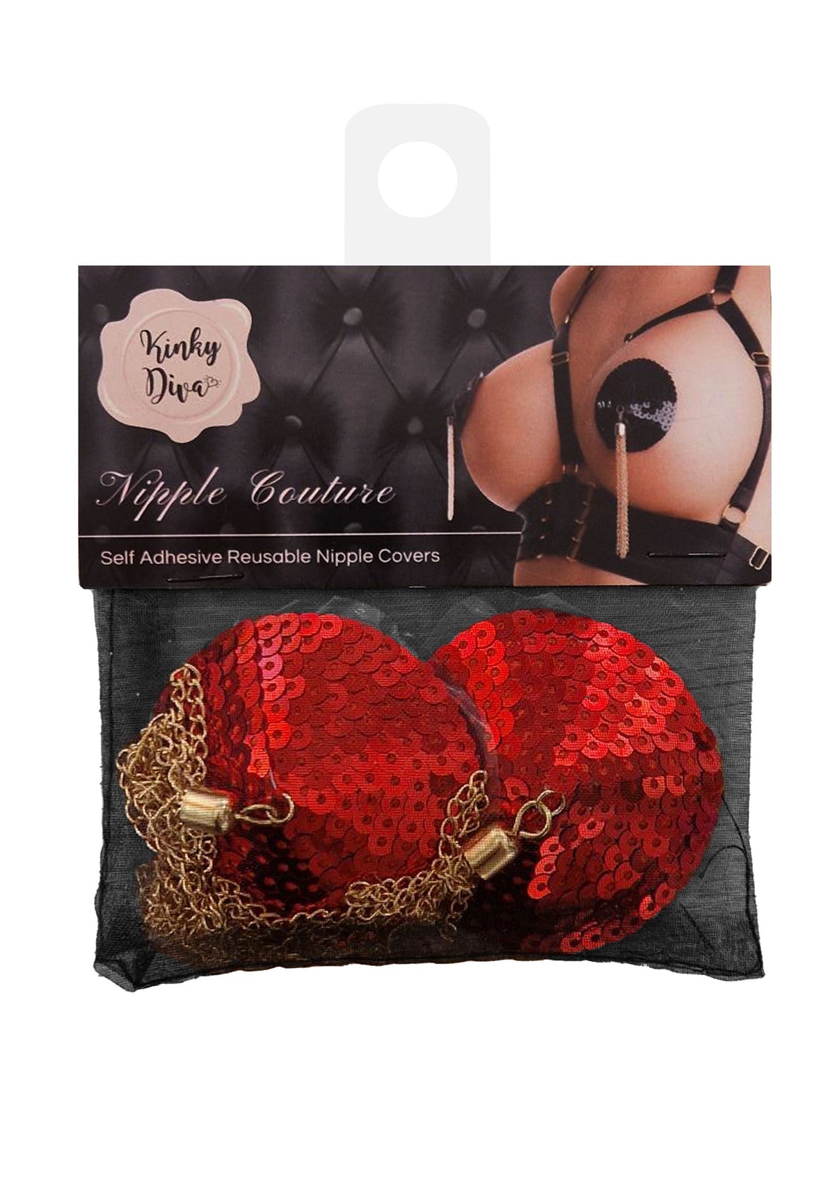 Sequin Nipple Covers w Chain
