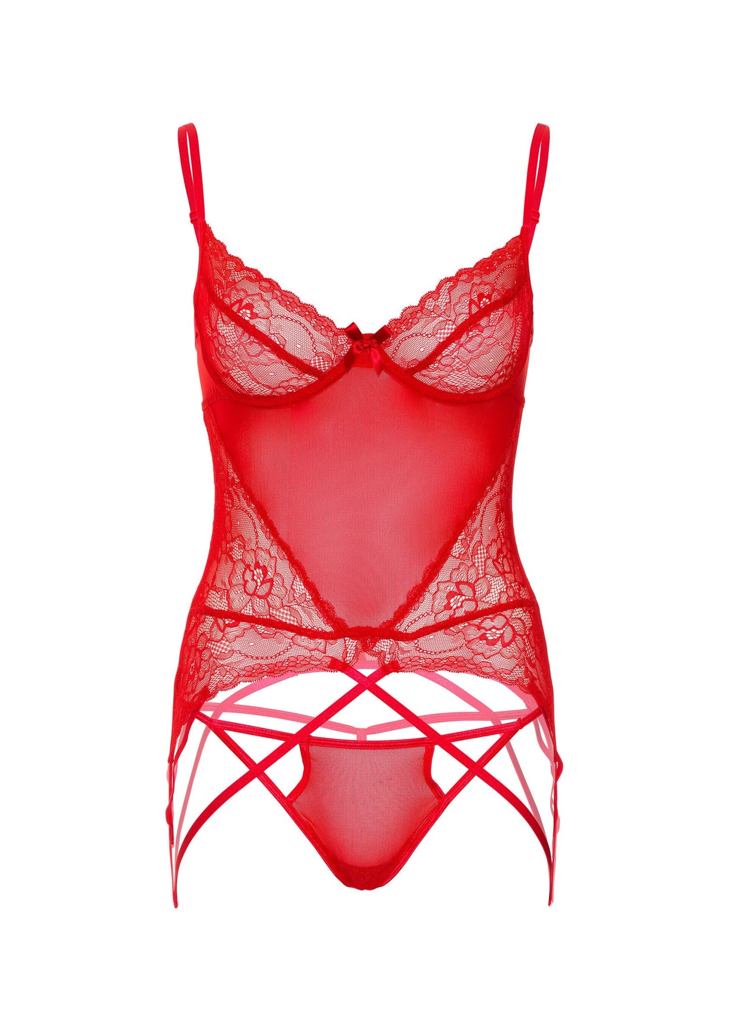 Lace and Mesh Cami Set