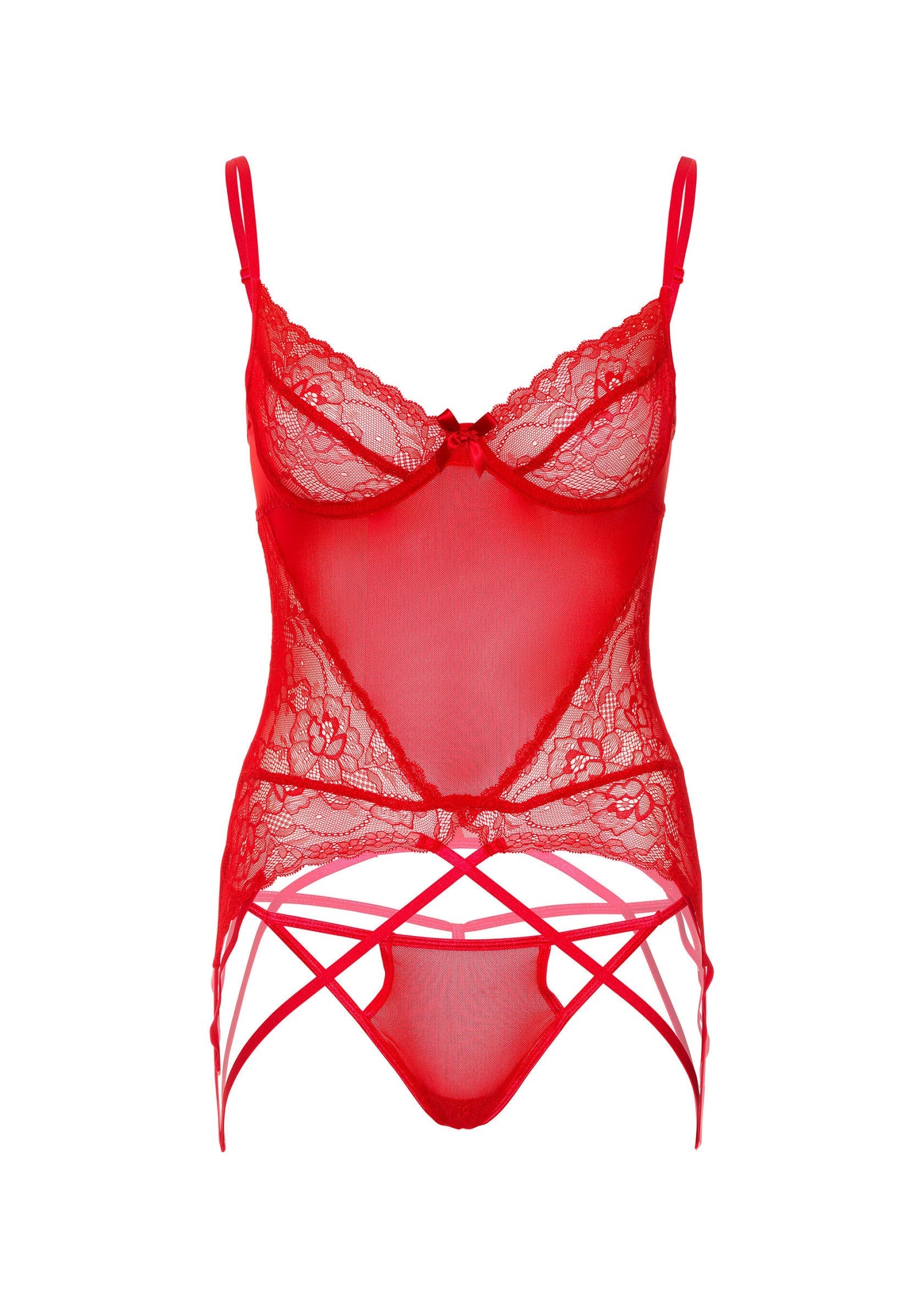 Lace and Mesh Cami Set