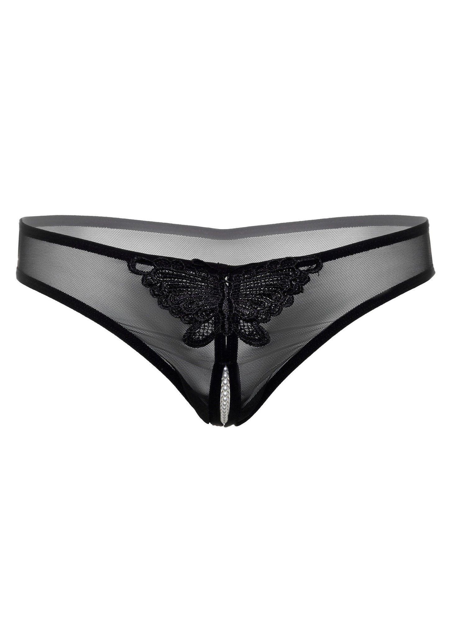 Indra crotchless beaded thong