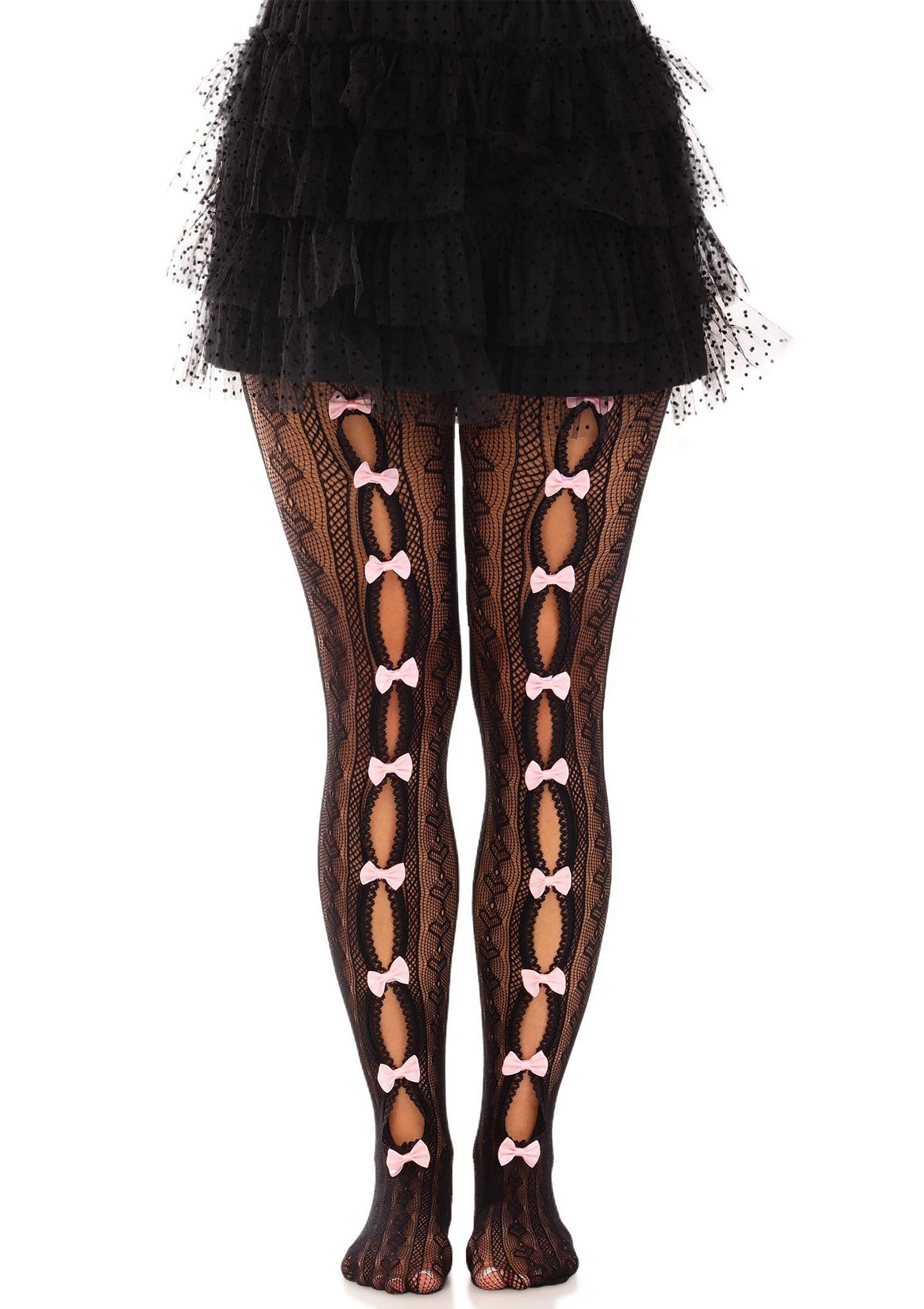 Sweetheart Striped Net Pantyhose