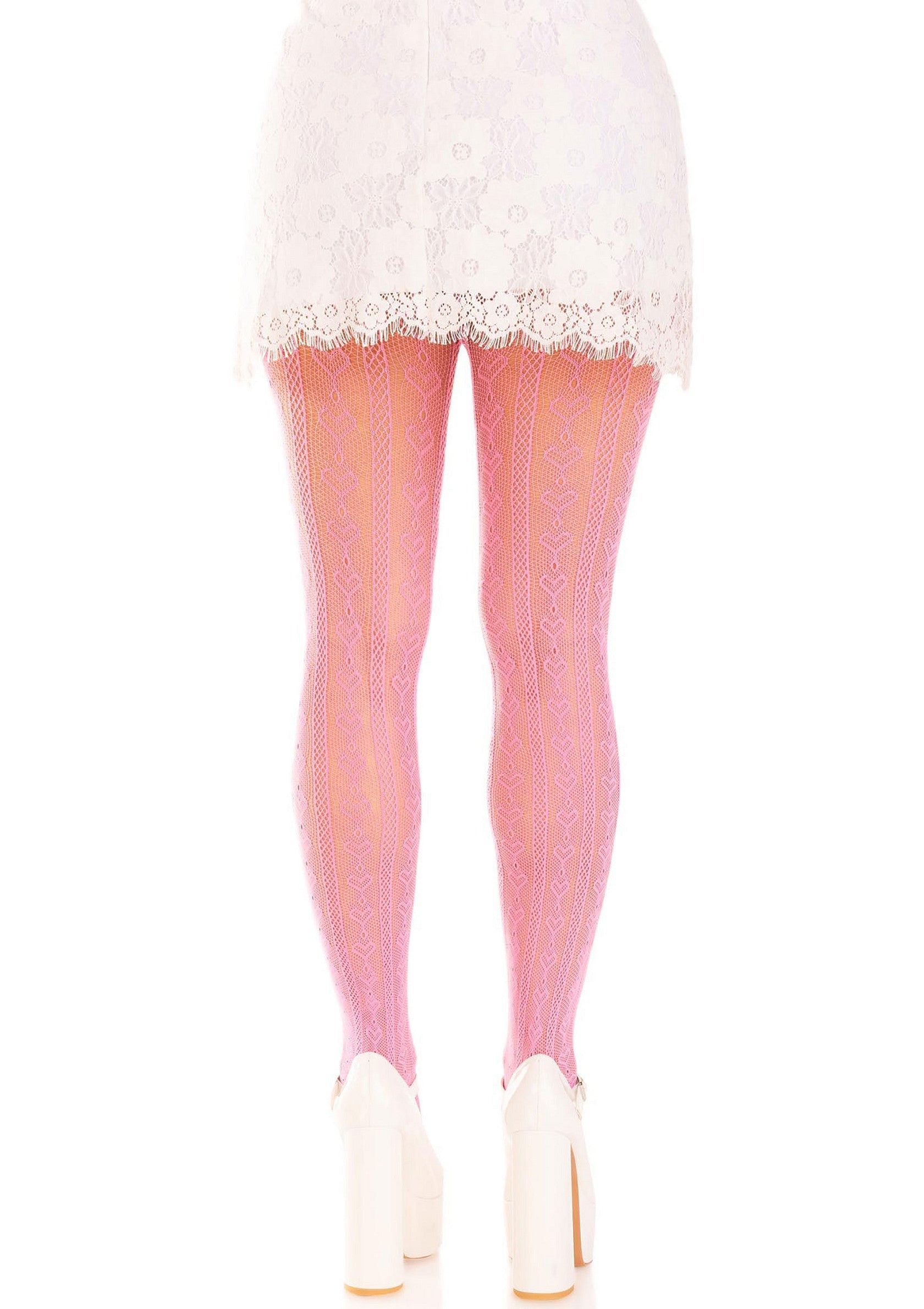 Sweetheart Striped Net Pantyhose