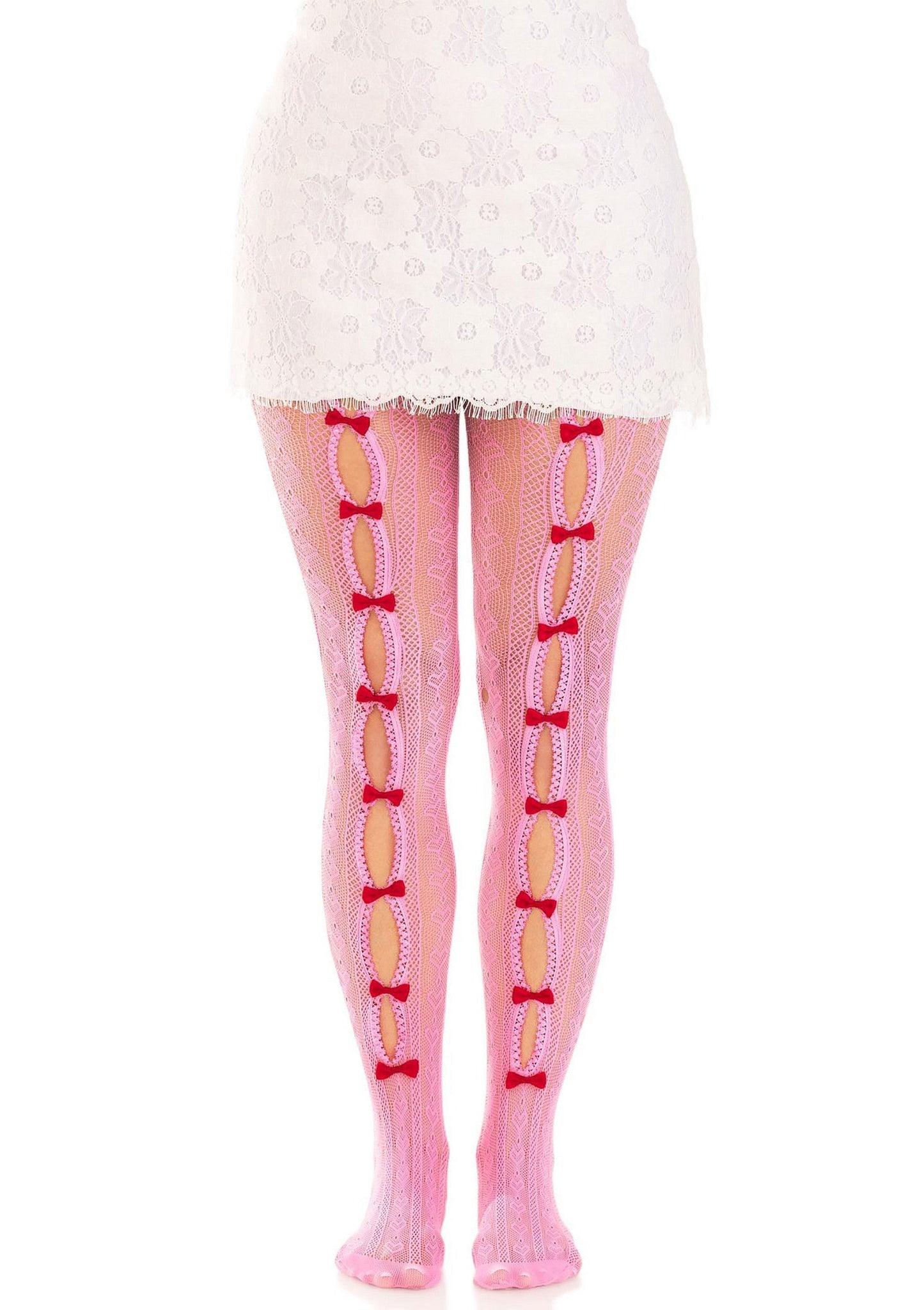 Sweetheart Striped Net Pantyhose