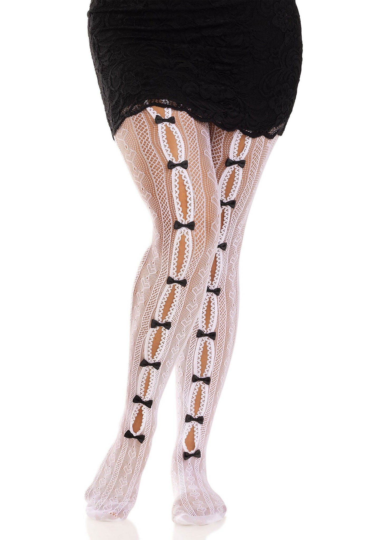 Sweetheart Striped Net Pantyhose
