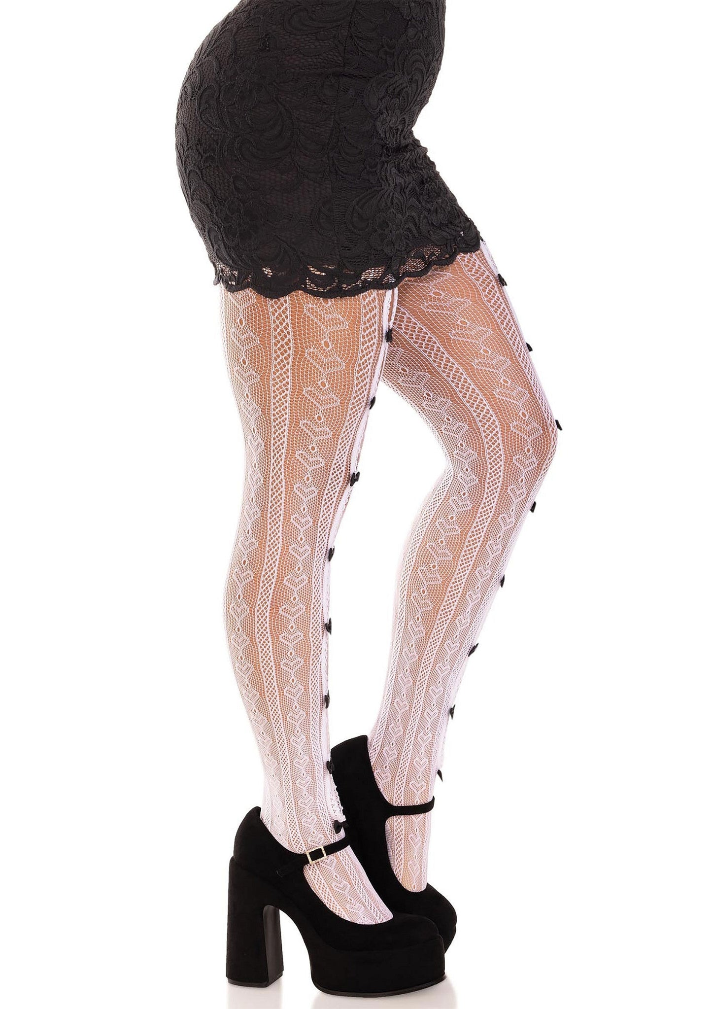 Sweetheart Striped Net Pantyhose