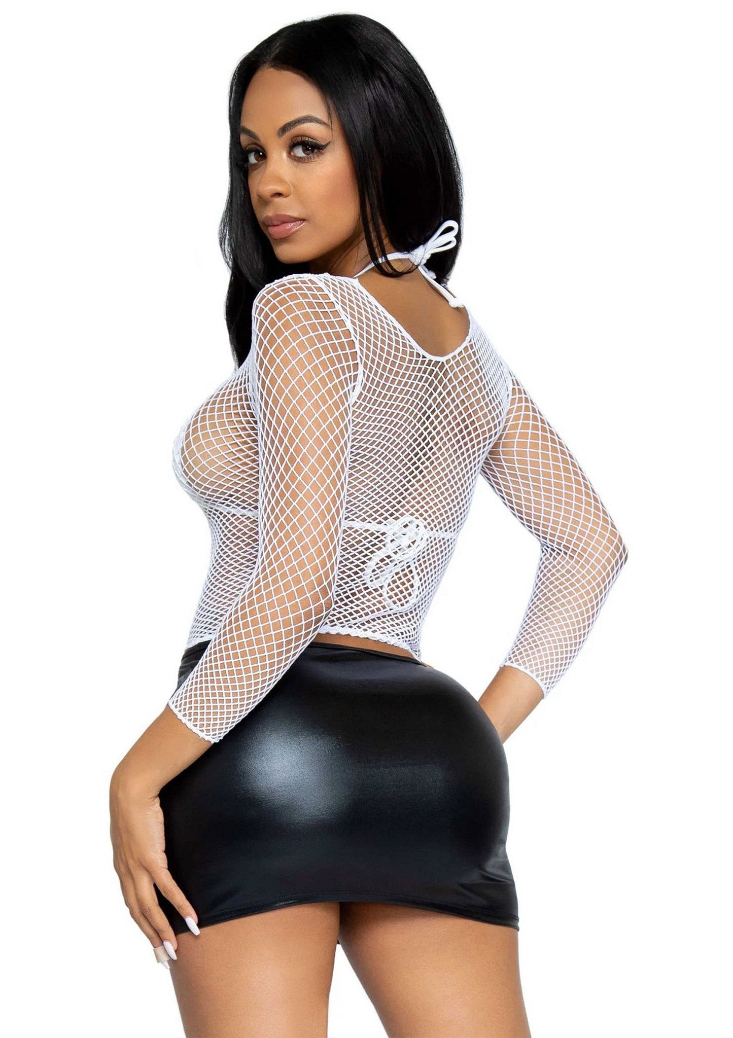 Elastane Long Sleeved Fishnet Shirt