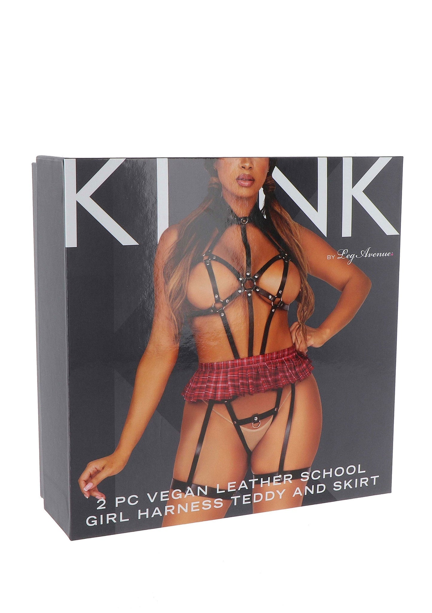 Vegan Leather Harness with Collar and Skirt