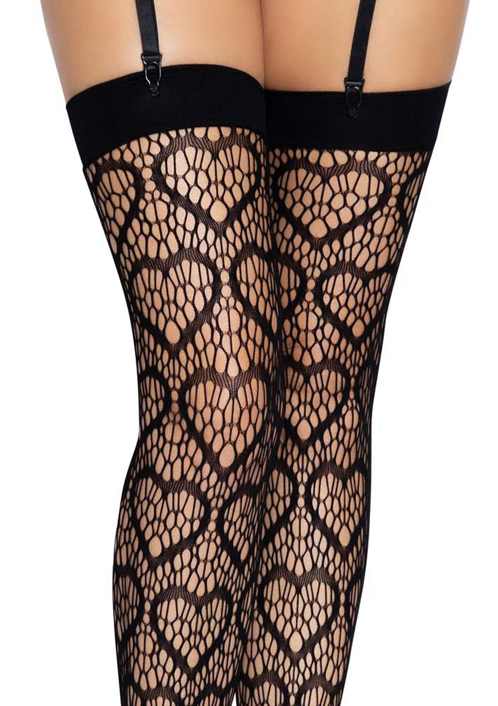 Heart Net Thigh Highs